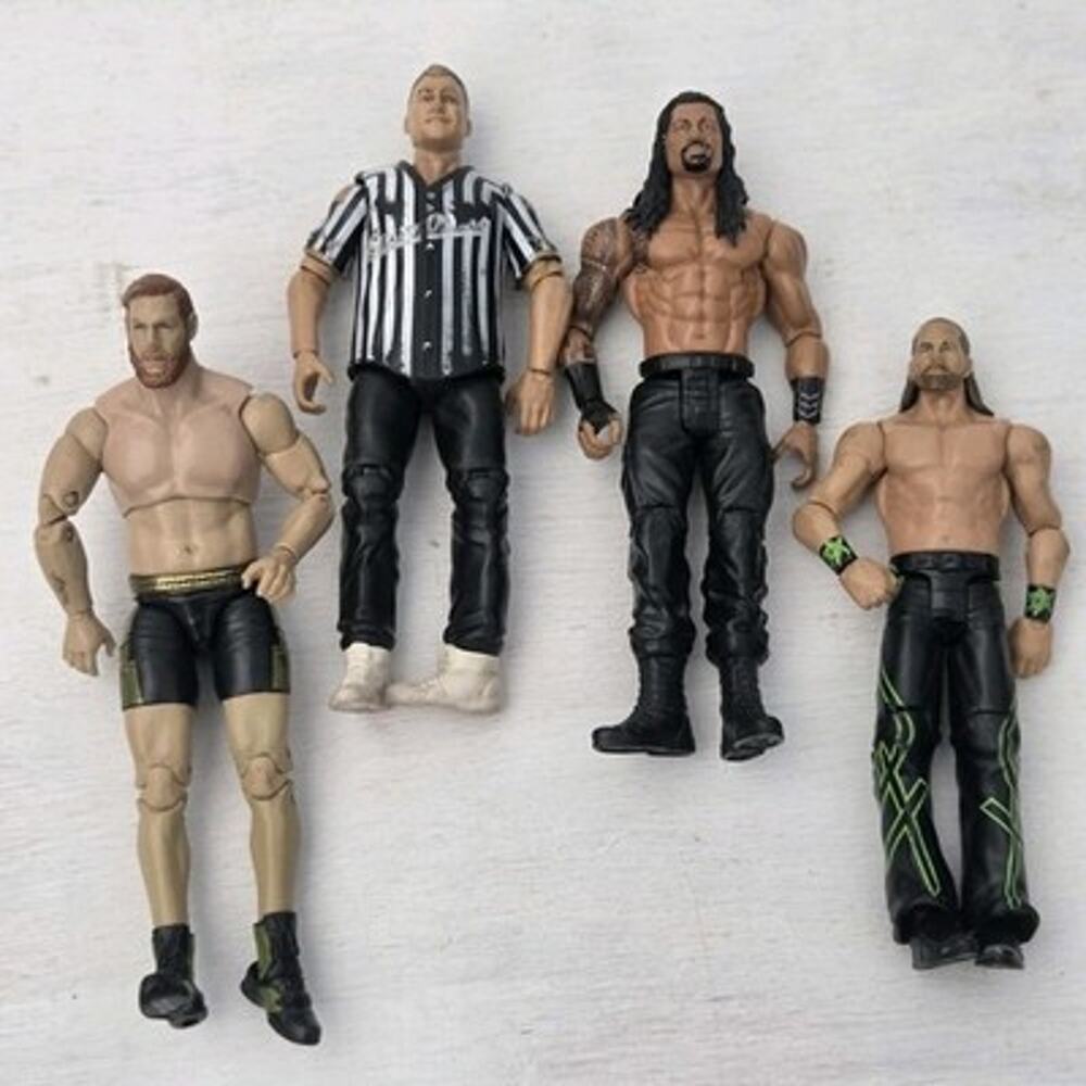 WWE/WWF Wrestling Figures Bundle Of 4 Mattel 2017 Playworn